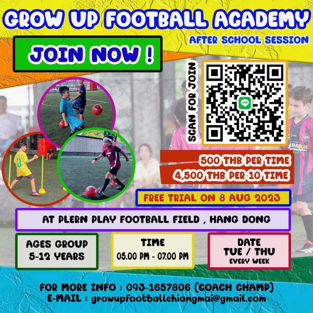 GROW UP Chiangmai Football Camp - Football Academy After School Session