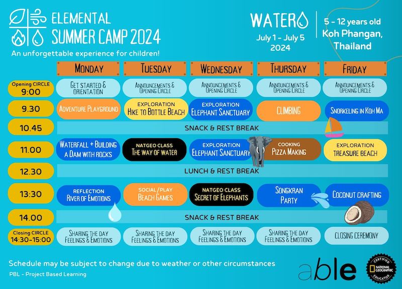 Able to Regenerate Co. LTD. – Elemental Summer Camp at Koh Phanga