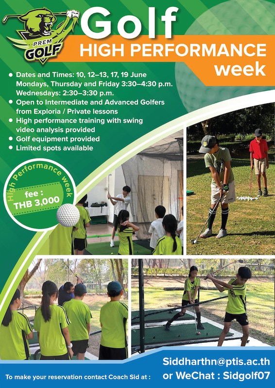 Prem Tinsulanonda International School - Golf High Performance Week