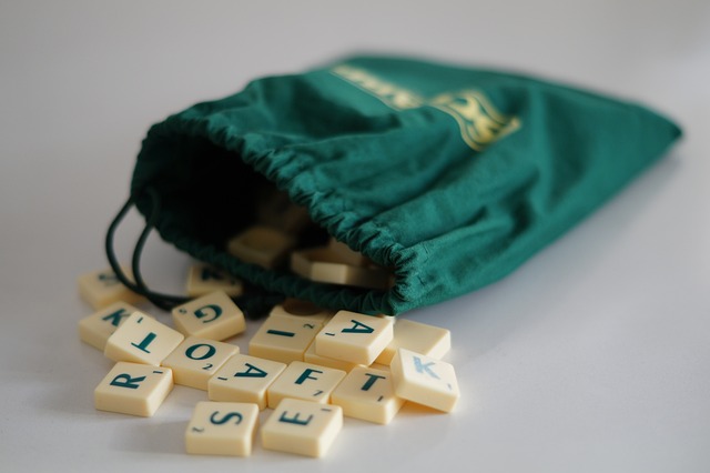 packet of travel scrabble letters