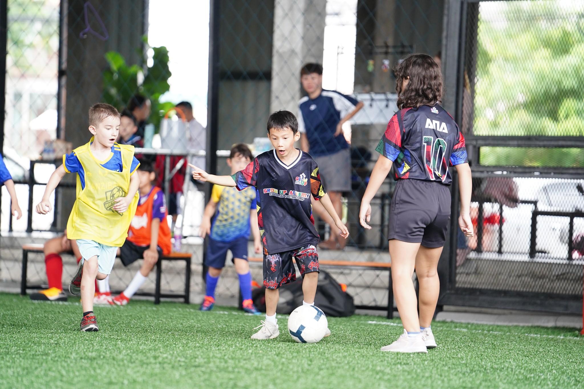 Small Boys playing football 