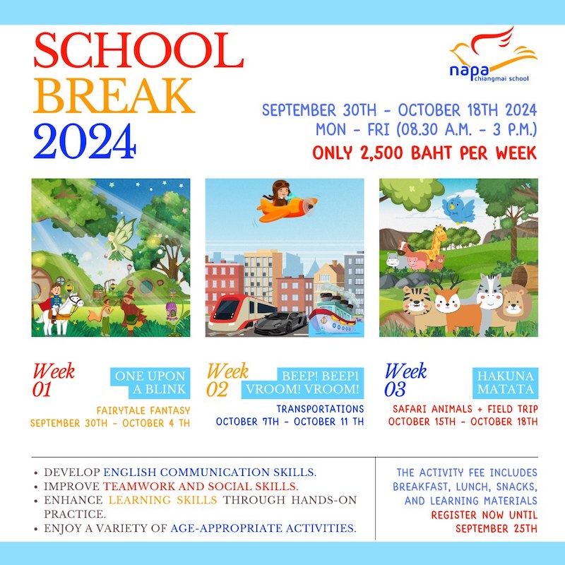 Napa Chiangmai School - School Break 2024